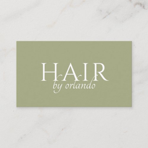 Elegant Minimalist Makeup Artist Sage Green Business Card