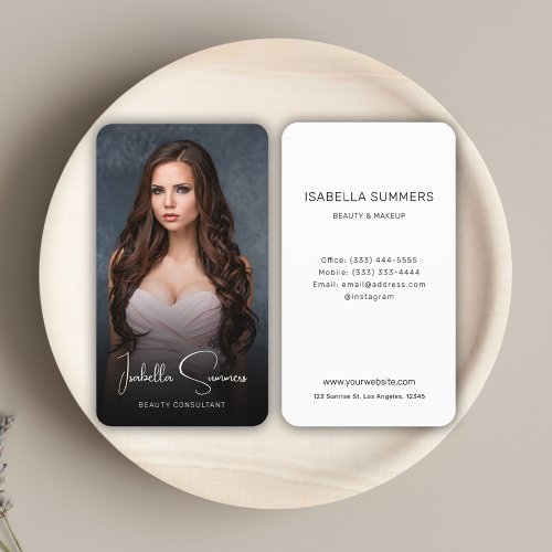 Elegant Minimalist Makeup Beauty Nail Professional Business Card