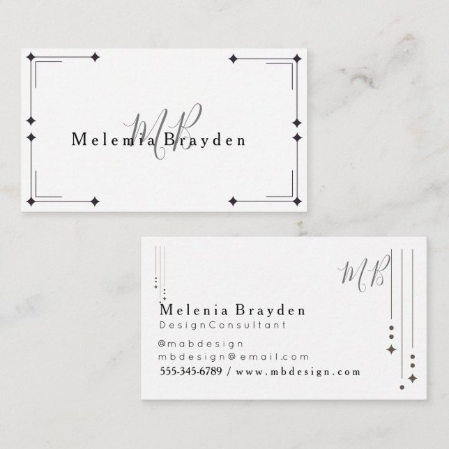 Elegant Minimalist Marble Business Card perfect  (Front/Back)