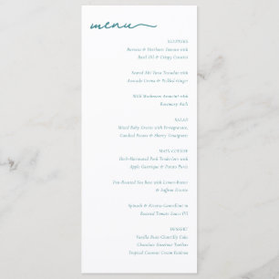 Elegant Minimalist Menu for High-End Dining