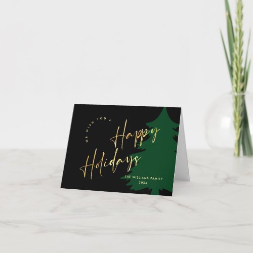 Elegant Minimalist Merry Christmas Greeting Holiday Card