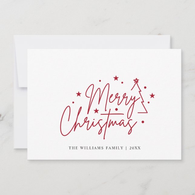 Elegant Minimalist Merry Christmas Greeting Holiday Card (Front)