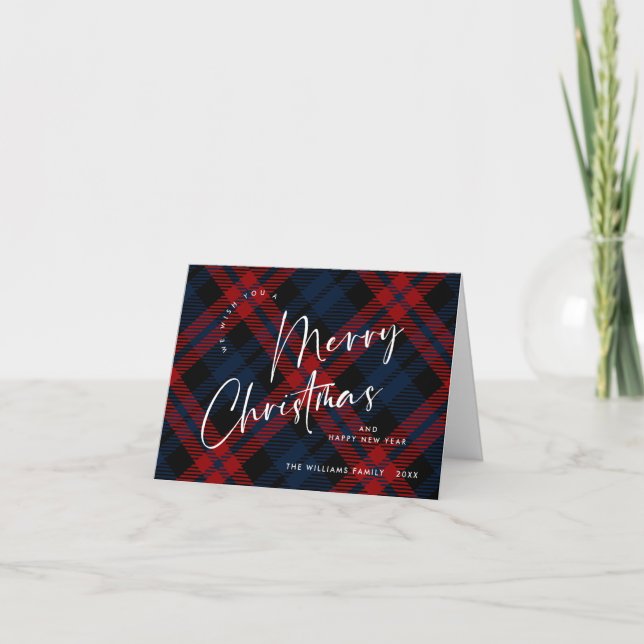 Elegant Minimalist Merry Christmas Greeting Holiday Card (Front)