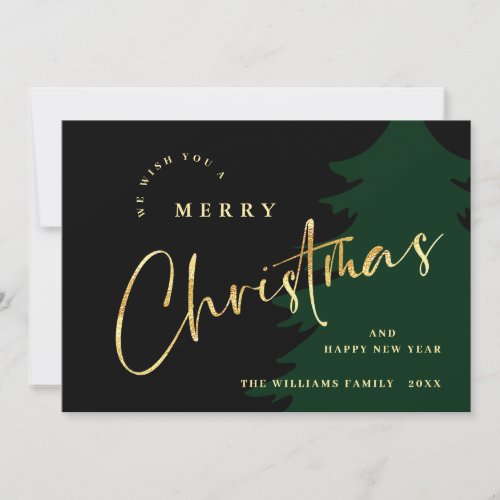 Elegant Minimalist Merry Christmas Greeting Holiday Card