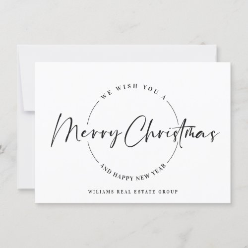 Elegant Minimalist Merry Christmas Greeting Holiday Card