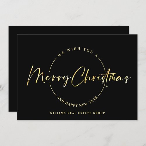 Elegant Minimalist Merry Christmas Greeting Holiday Card