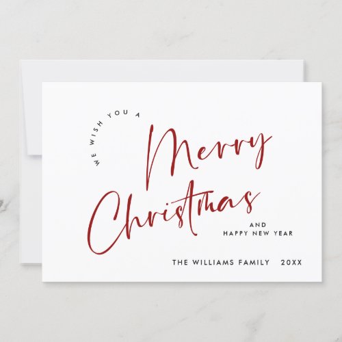 Elegant Minimalist Merry Christmas Greeting Holiday Card