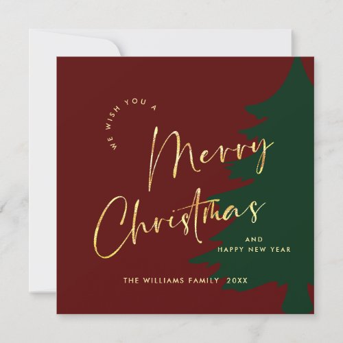 Elegant Minimalist Merry Christmas Greeting Modern Holiday Card