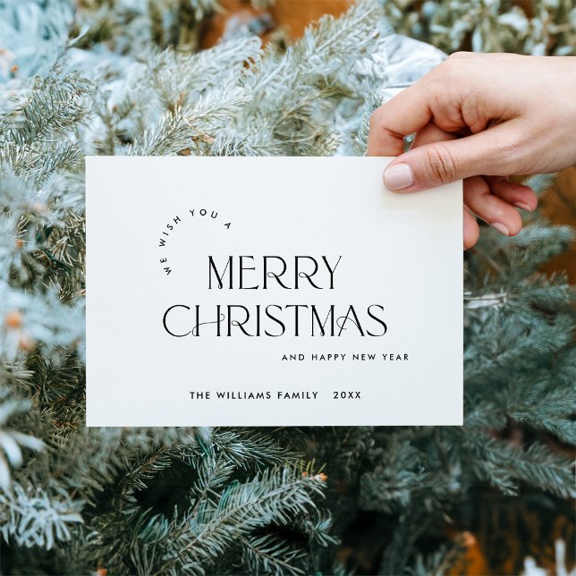Elegant Minimalist Merry Christmas Greeting Postcard (Creator Uploaded)