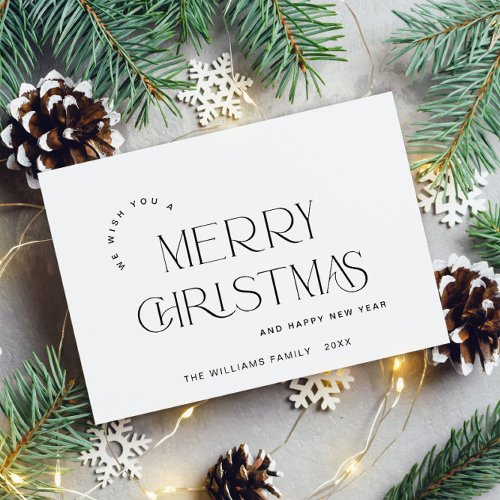 Elegant Minimalist Merry Christmas Greeting Postcard