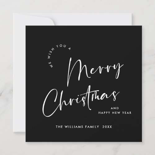 Elegant Minimalist Merry Christmas Modern Greeting Holiday Card