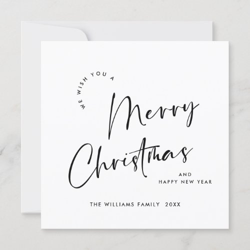 Elegant Minimalist Merry Christmas Modern Greeting Holiday Card