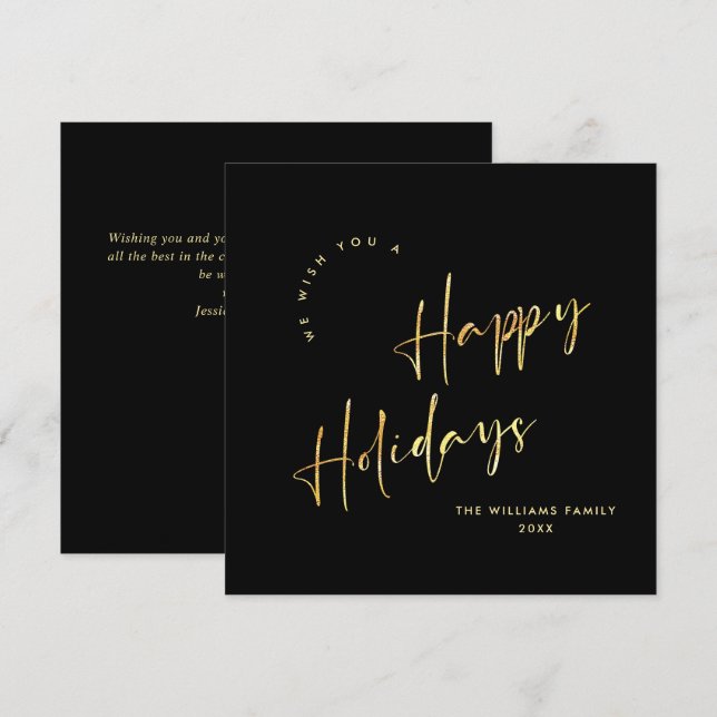 Elegant Minimalist Merry Christmas Modern Greeting Holiday Card (Front/Back)