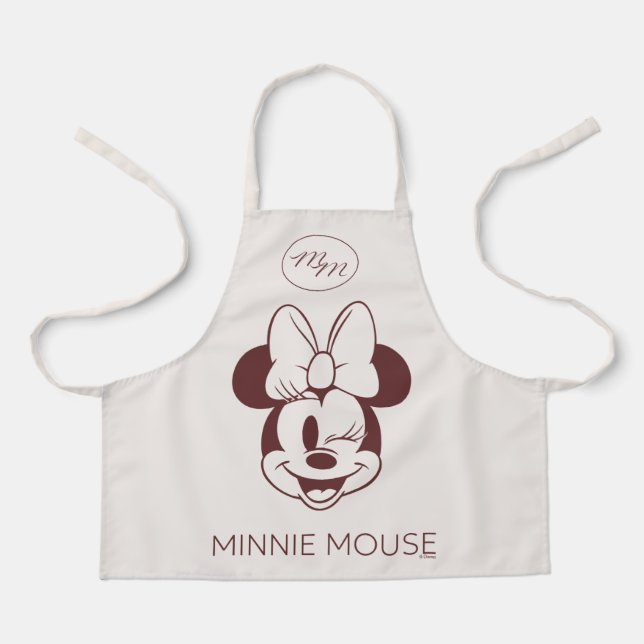 Elegant Minimalist Minnie Mouse Graphic Apron (Front)