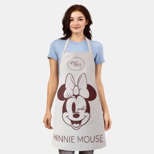Elegant Minimalist Minnie Mouse Graphic Apron