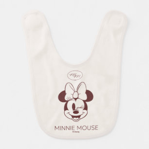 Elegant Minimalist Minnie Mouse Graphic Baby Bib