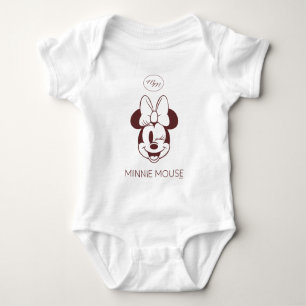 Elegant Minimalist Minnie Mouse Graphic Baby Bodysuit