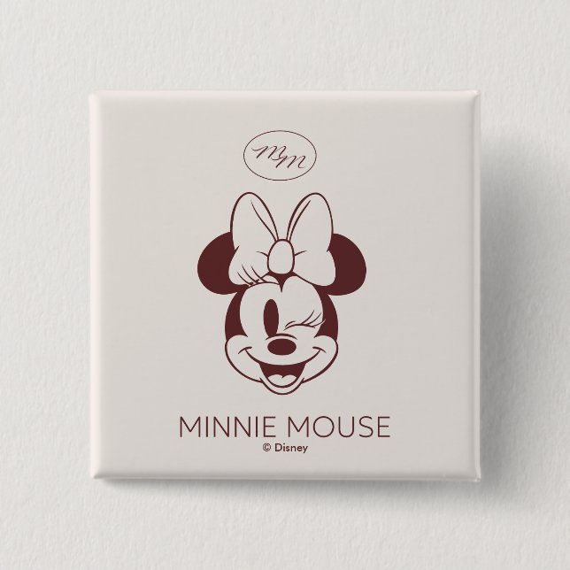 Elegant Minimalist Minnie Mouse Graphic Button (Front)
