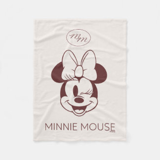 Elegant Minimalist Minnie Mouse Graphic Fleece Blanket