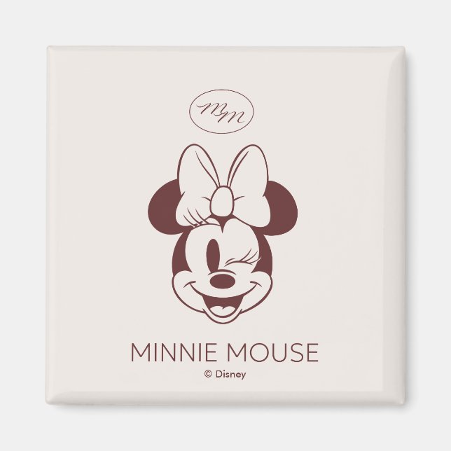 Elegant Minimalist Minnie Mouse Graphic Magnet (Front)