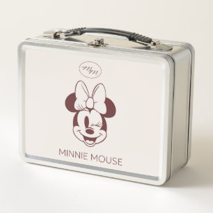 Elegant Minimalist Minnie Mouse Graphic Metal Lunch Box
