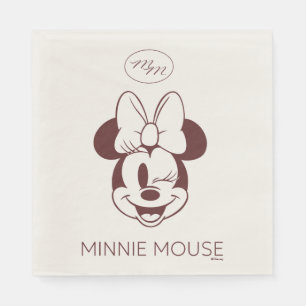 Elegant Minimalist Minnie Mouse Graphic Napkins