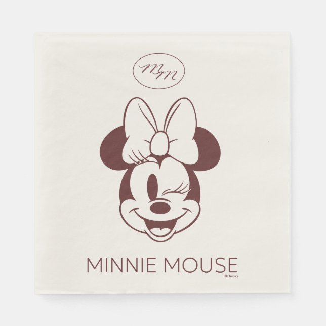 Elegant Minimalist Minnie Mouse Graphic Napkins (Front)