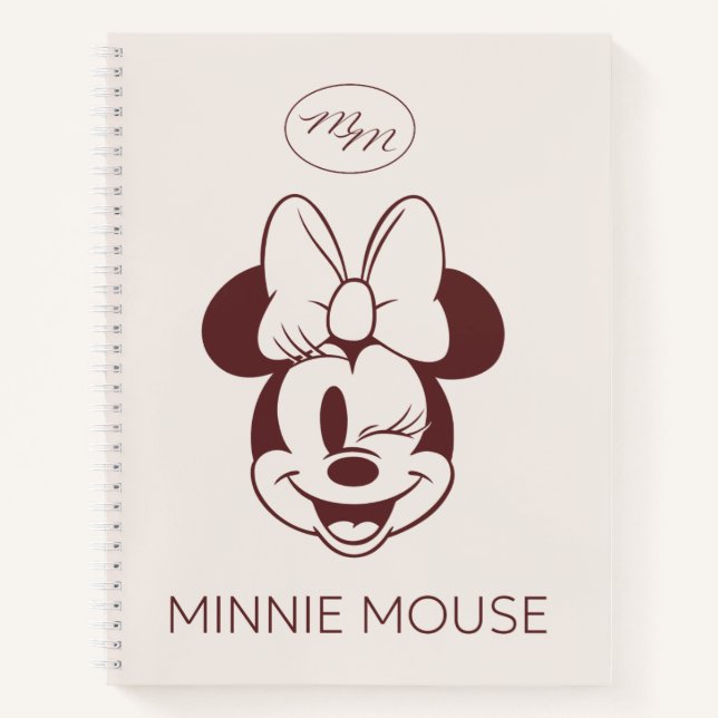 Elegant Minimalist Minnie Mouse Graphic Notebook (Front)