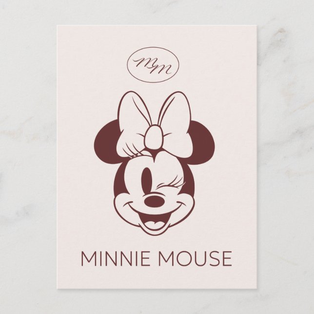 Elegant Minimalist Minnie Mouse Graphic Postcard (Front)
