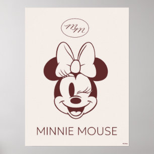 Elegant Minimalist Minnie Mouse Graphic Poster