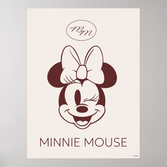 Elegant Minimalist Minnie Mouse Graphic Poster (Front)