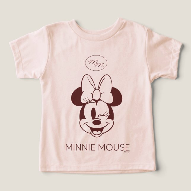 Elegant Minimalist Minnie Mouse Graphic Toddler T-shirt (Design Front)