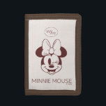 Elegant Minimalist Minnie Mouse Graphic Trifold Wallet<br><div class="desc">Bring a touch of timeless Disney magic to your everyday style with this elegant Minnie Mouse design. Featuring a charming, winking Minnie in a sophisticated minimalist line art style, this design blends vintage nostalgia with modern simplicity. The muted, monochromatic palette makes it an incredibly versatile piece—perfect for a chic addition...</div>