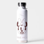 Elegant Minimalist Minnie Mouse Graphic Water Bottle<br><div class="desc">Bring a touch of timeless Disney magic to your everyday style with this elegant Minnie Mouse design. Featuring a charming, winking Minnie in a sophisticated minimalist line art style, this design blends vintage nostalgia with modern simplicity. The muted, monochromatic palette makes it an incredibly versatile piece—perfect for a chic addition...</div>