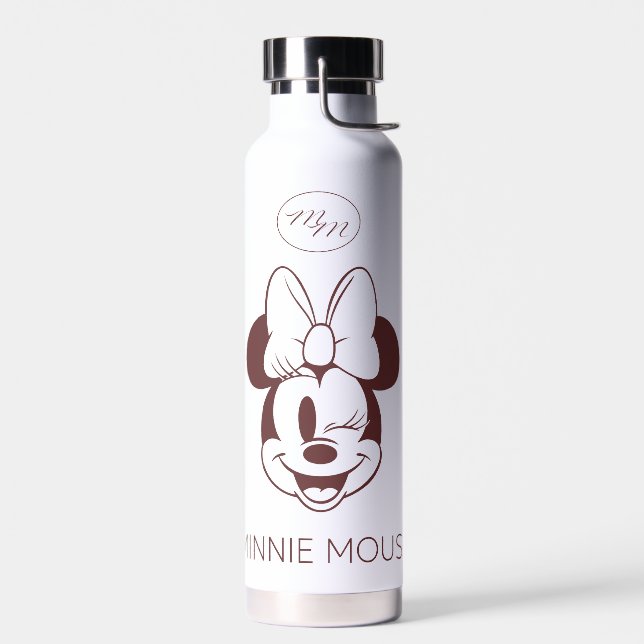Elegant Minimalist Minnie Mouse Graphic Water Bottle (Left)