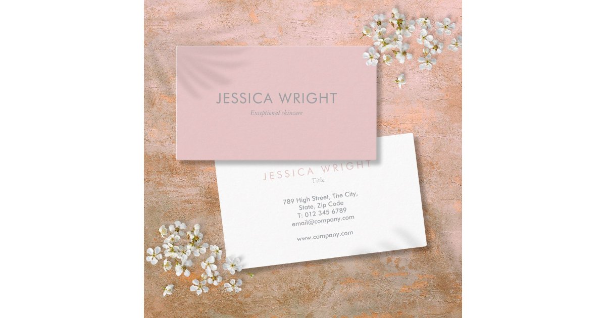 Elegant Minimalist Modern Blush Pink Professional Business Card | Zazzle
