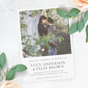 Elegant Minimalist Modern Chic Photo Wedding Invitation
