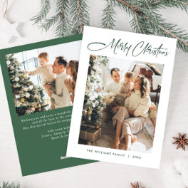 Elegant Minimalist Modern Christmas 2 Photo Holiday Card