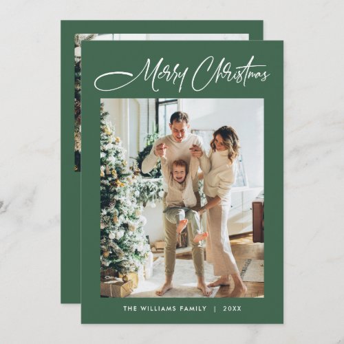 Elegant Minimalist Modern Christmas 2 Photo Holiday Card