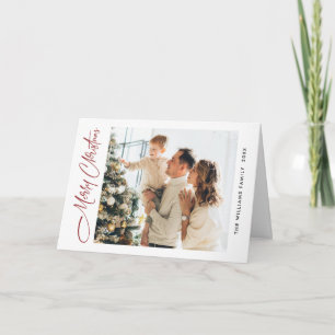 Elegant Minimalist Modern Christmas 3 Photo Holiday Card