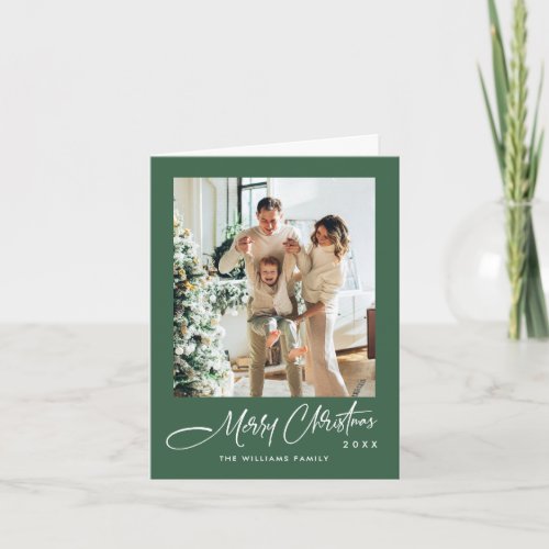Elegant Minimalist Modern Christmas 3 Photo Holiday Card