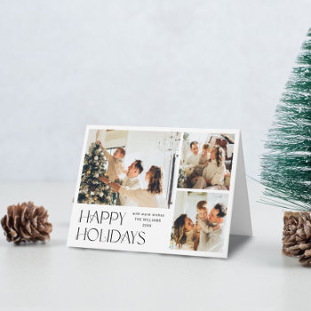 Elegant Minimalist Modern Christmas 5 Photo Holiday Card by Elle_Design at Zazzle