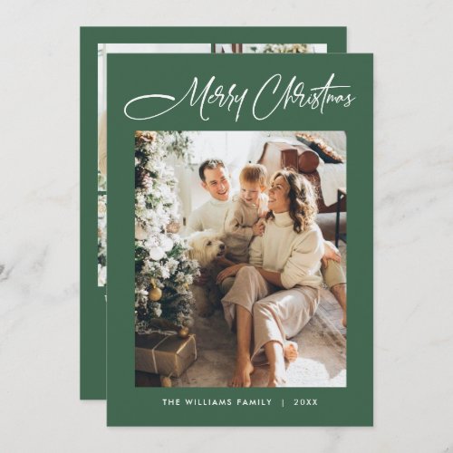 Elegant Minimalist Modern Christmas 5 Photo Holiday Card