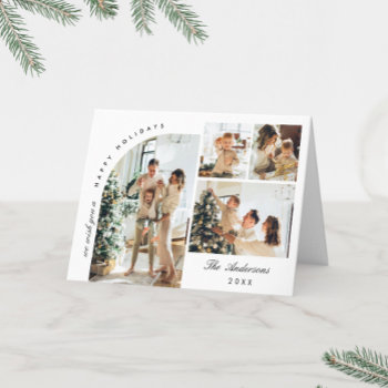 Elegant Minimalist Modern Christmas 6 Photo Holiday Card by Elle_Design at Zazzle