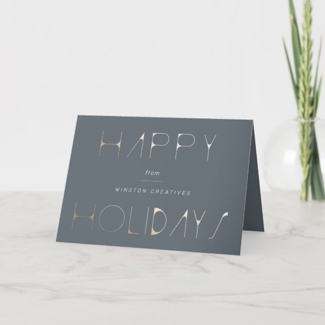 elegant minimalist modern company business holiday card (Front)