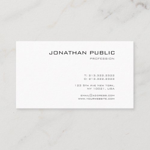 Elegant Minimalist Modern Cool Design Cute Plain Business Card