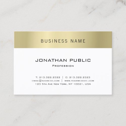 Elegant Minimalist Modern Design Gold Plain Luxury Business Card
