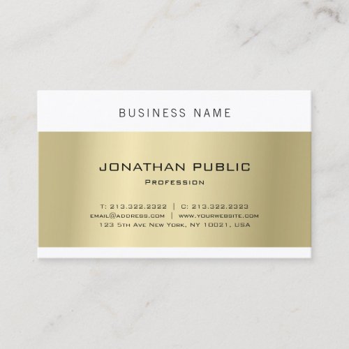 Elegant Minimalist Modern Design Gold Plain Luxury Business Card
