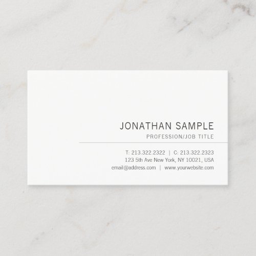 Elegant Minimalist Modern Design Simple Template Business Card