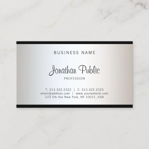 Elegant Minimalist Modern Design Sleek Glamour Business Card